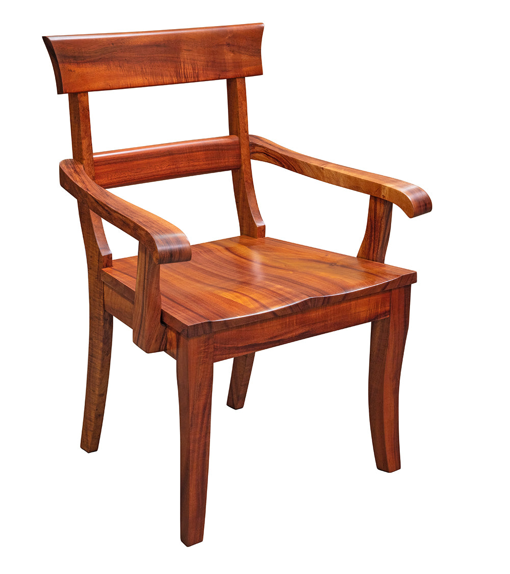 Premium Admiralty Chair with Solid Koa Wood Seat and Armrests - Elegant Home Office & Living Room Furniture for Comfortable Seating