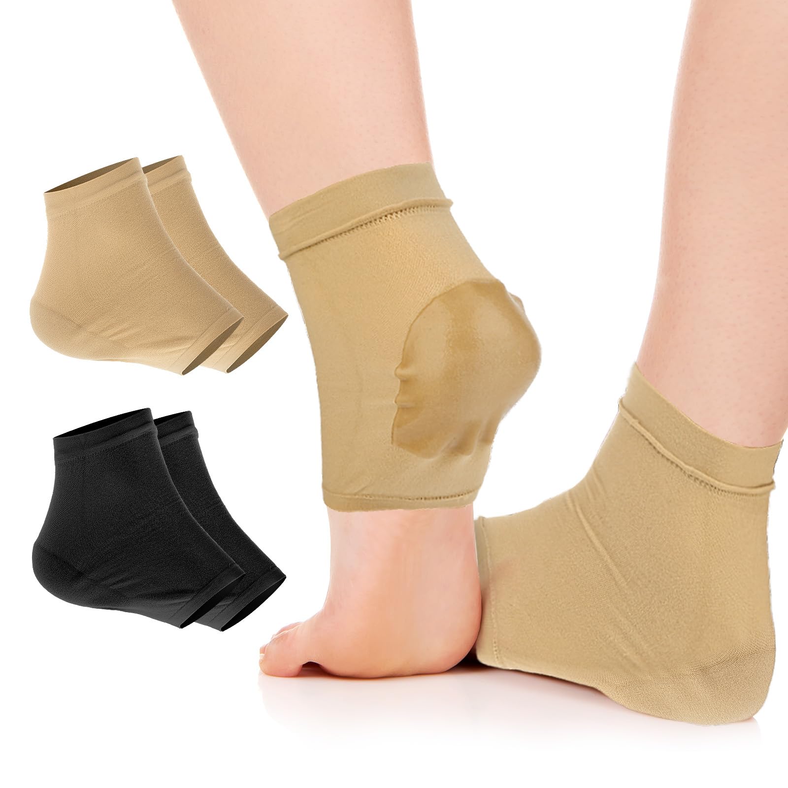 3 Pairs Moisturizing Cracked Heel Socks for Women & Men - Aloe Infused Overnight Foot Care Socks for Dry, Cracked Feet Treatment (UK Size 6-10) | Perfect for Nighttime Foot Therapy, Post-Pedicure Care & Winter Foot Hydration