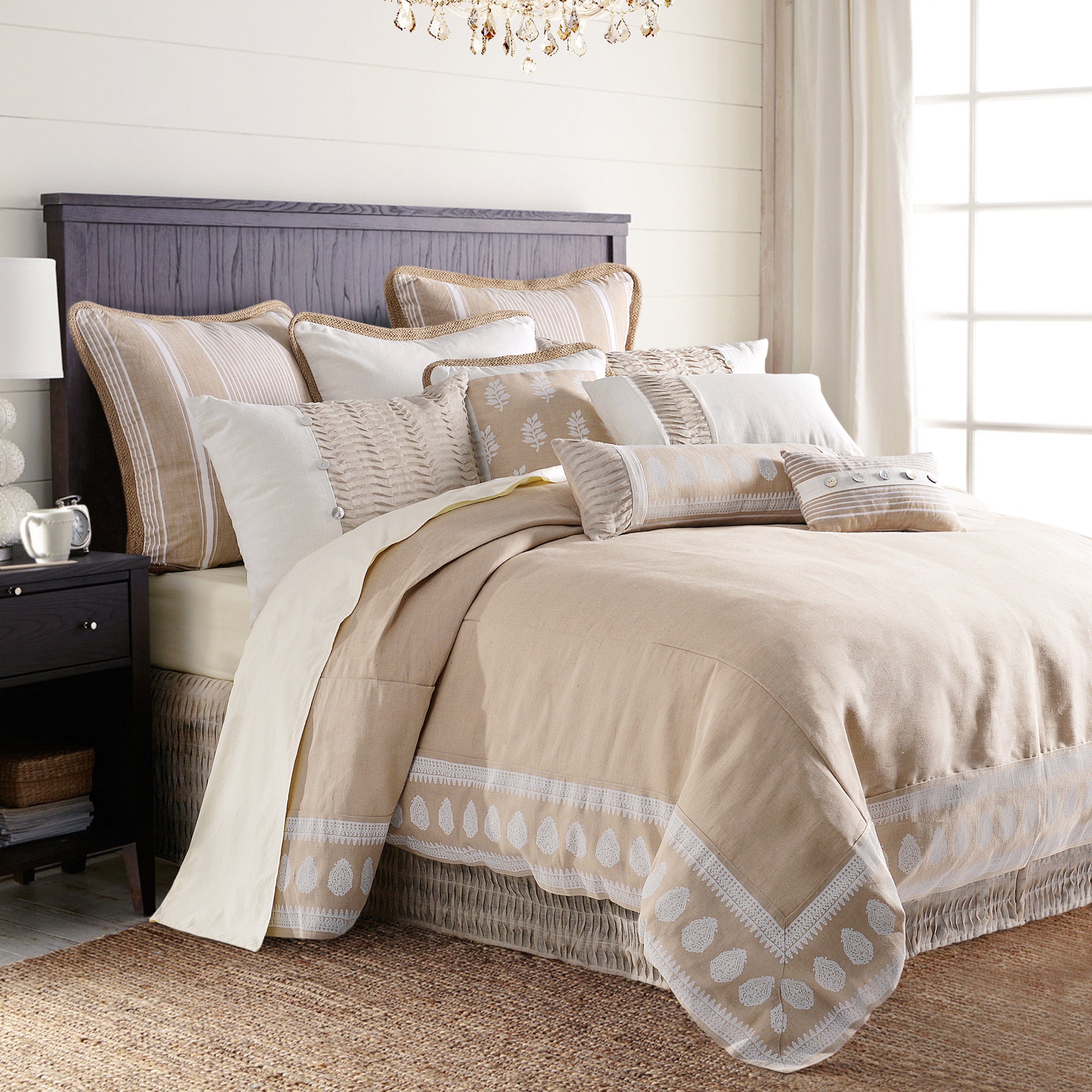Newport Framed Decorative Throw Pillow with Elegant Trim - Perfect for Sofa, Bed & Home Decor