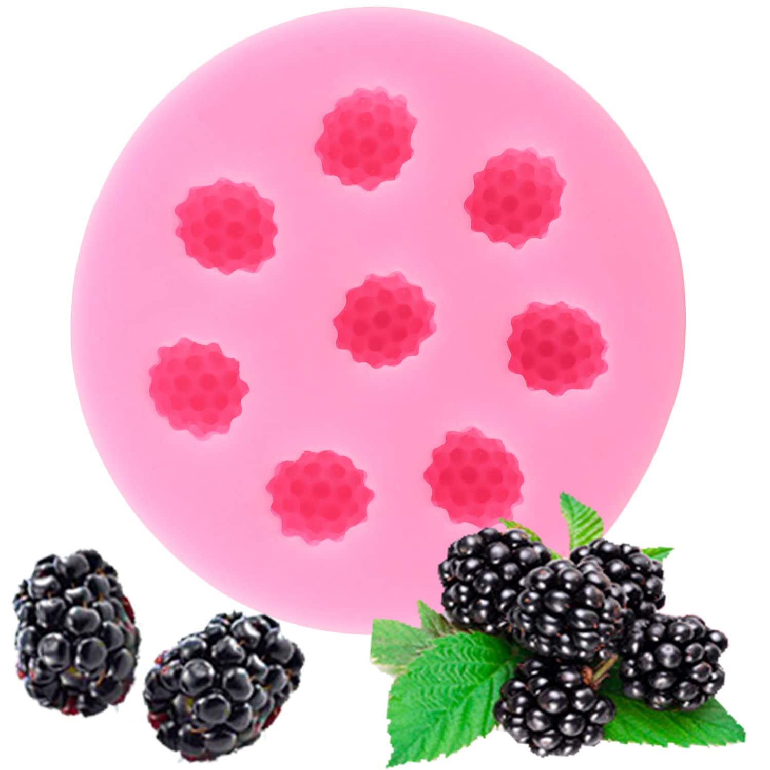 Premium Silicone Fruit-Shaped Jelly Molds Set of 6 - Strawberry, Orange, Pineapple, Mulberry, Blueberry & Grape for Cake Decorating, Cupcake Toppers, Chocolate & Candy Making - Perfect for Birthday Parties, Baking DIY and Home Kitchen Use