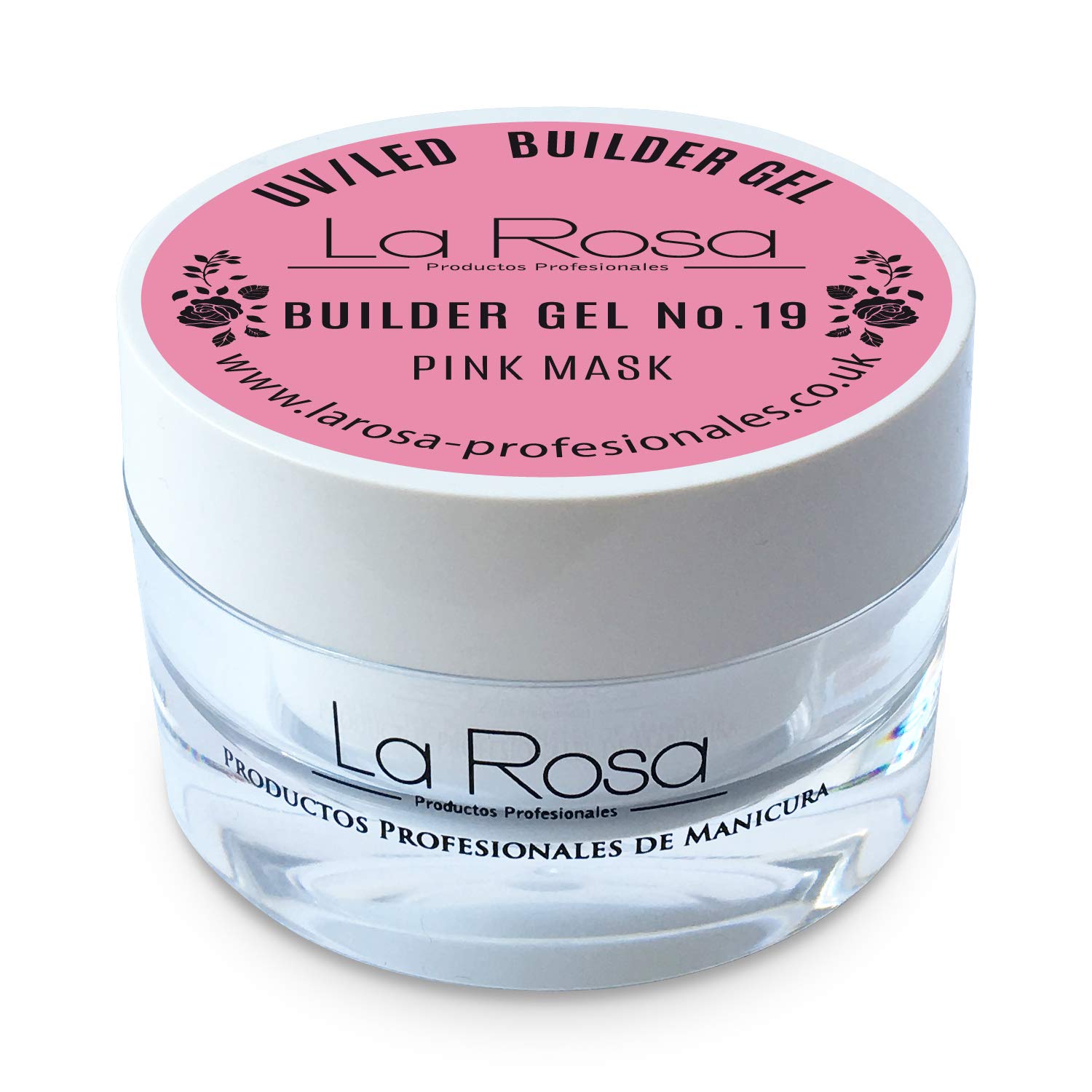 La Rosa BUILDER - Pink UV/LED Nail Builder Gel for UV Lamps - 30ml Nail Extension & Sculpting Gel - Perfect for Acrylic Nails, Gel Extensions & Nail Art (Pink Mask)