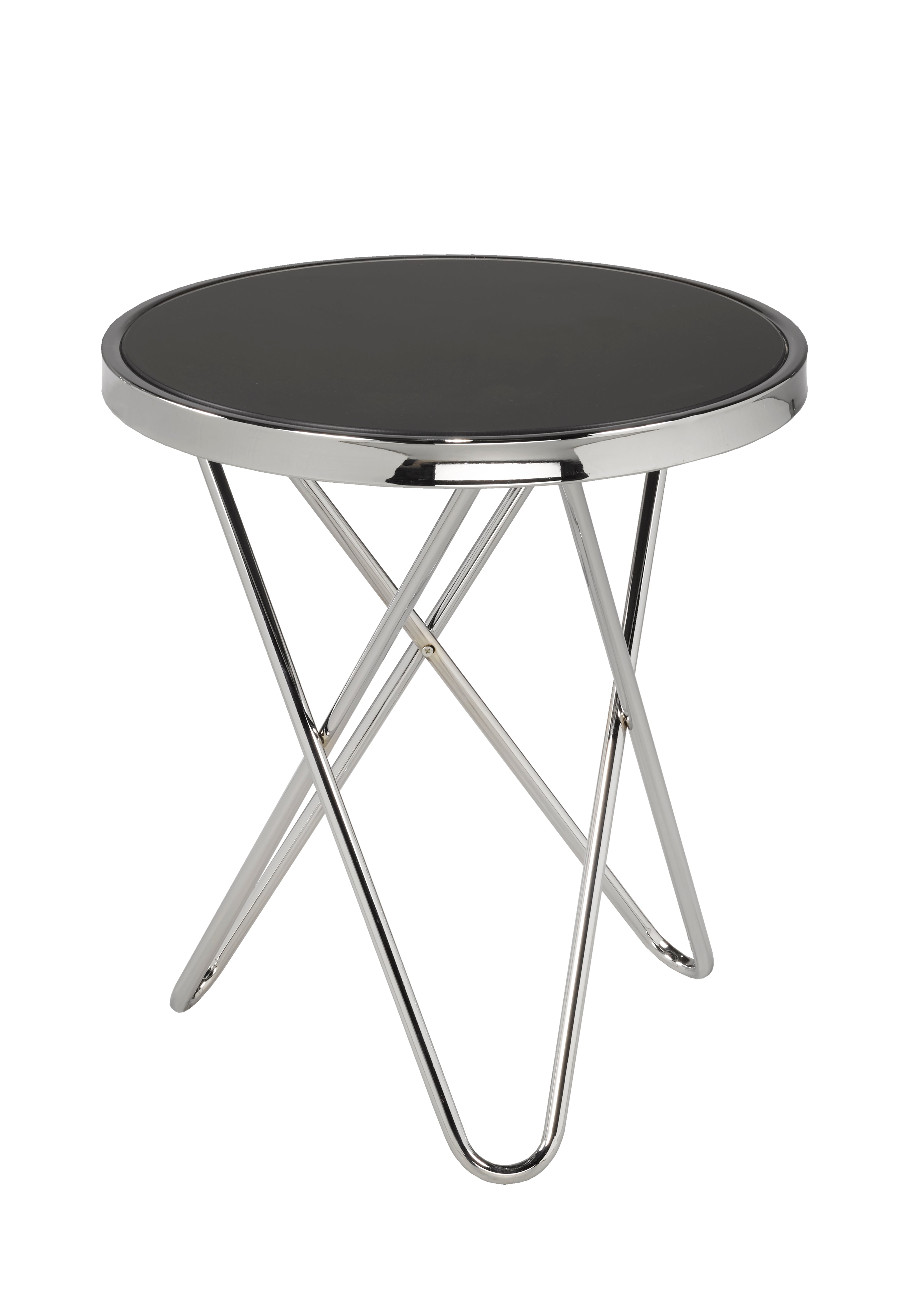 Elegant Silver Accent Table - Modern Side Table for Living Room, Bedroom, or Office Decor
