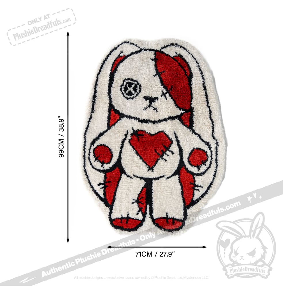 Soft Plush Love Rabbit Rug - Cozy Kids Room Decor, Nursery Floor Mat, Playroom Carpet for Girls & Boys | Perfect for Bedroom, Living Room, and Play Areas