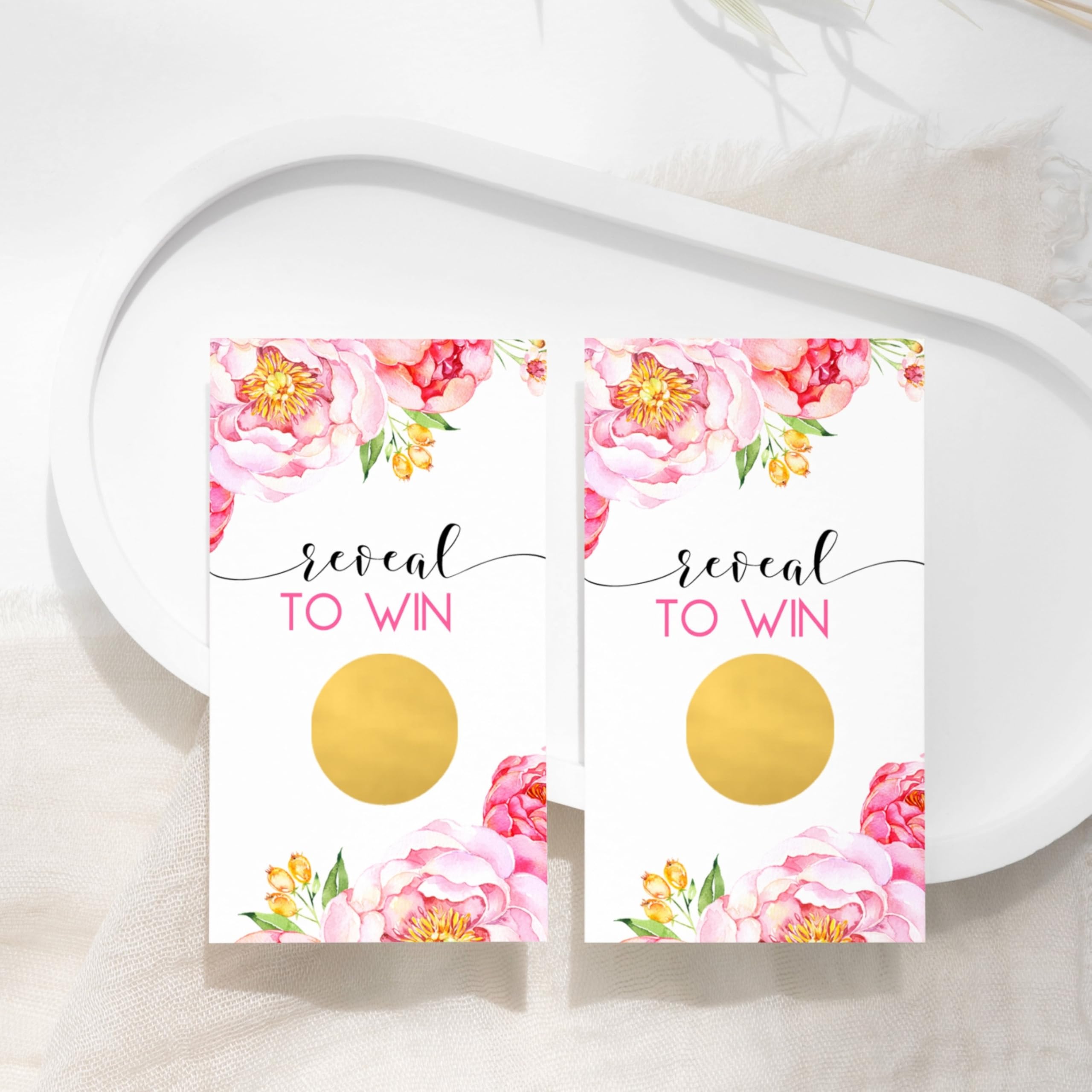 28 Pack Floral Scratch Off Game Cards for Baby Showers & Bridal Parties - Fun Lottery Ticket Style Prizes for Raffles, Door Gifts & Instant Wins - Perfect for Gender Reveals, Birthday Parties & Wedding Events