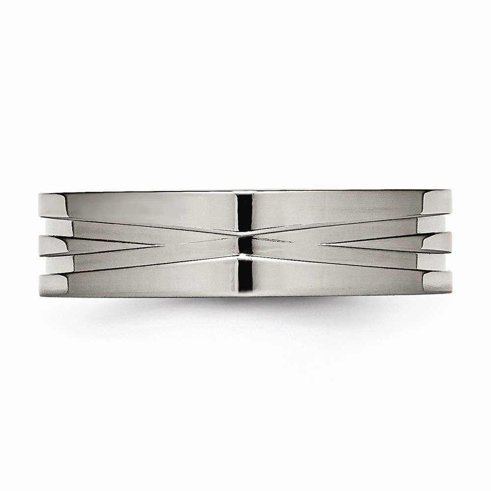 6mm Solid Titanium Wedding Band Ring for Men - Durable & Lightweight Grooved Design, Perfect for Everyday Wear & Special Occasions
