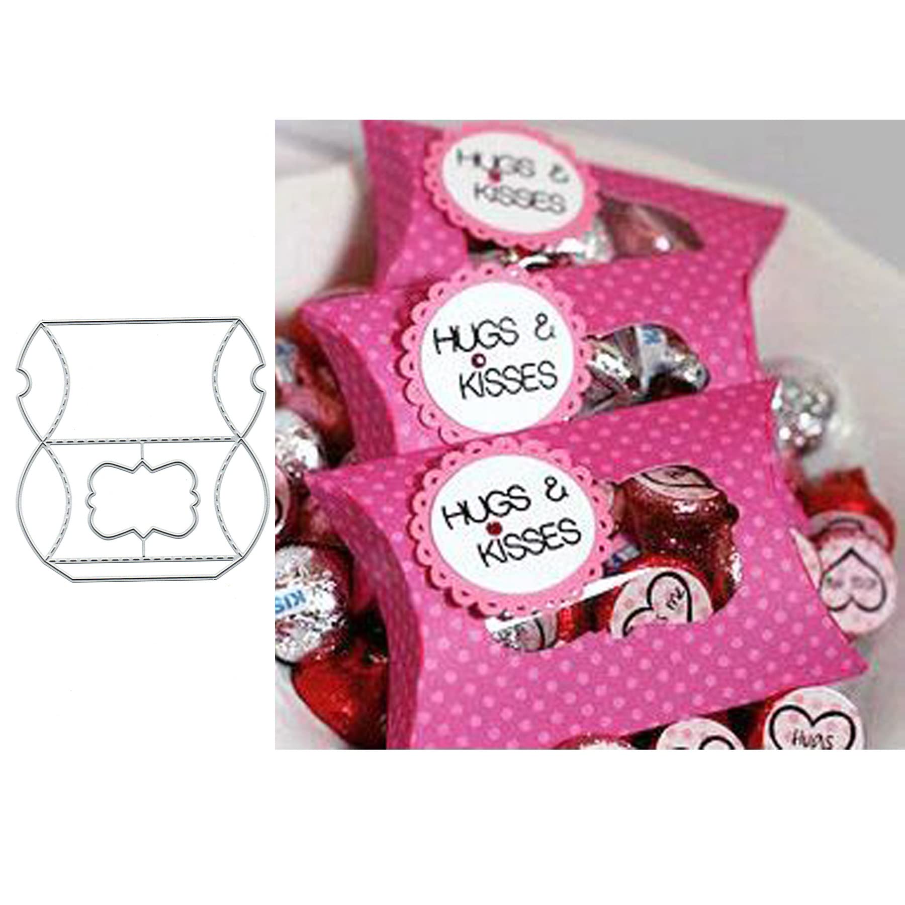 Christmas Chocolate Box Metal Die Cuts - 12pc Merry Christmas & Wedding Gift Scrapbooking Dies for DIY Cards, Photo Albums, Invitations - 5.03x5.19inch (12.8x13.2cm) - Perfect for Holiday Crafts, Gift Wrapping & Paper Embossing Projects