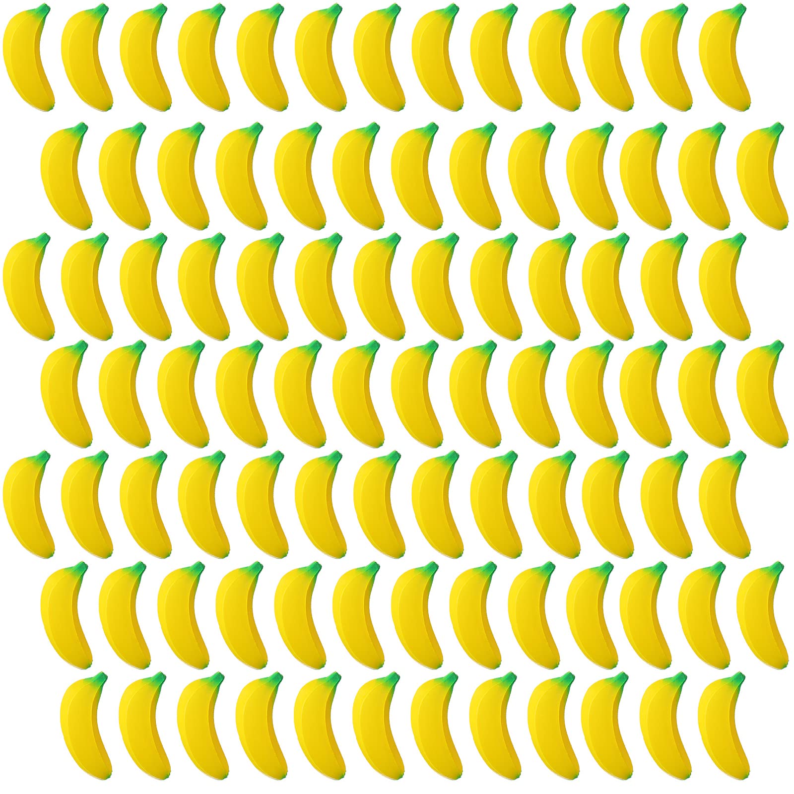 Jerify 100 Pcs Stretchy Banana Stress Relief Toys - Realistic PU Foam Fidget Toys for Adults & Teens (2.36 Inch) - Perfect for Anxiety Relief, Office Desk, Classroom & Party Favors