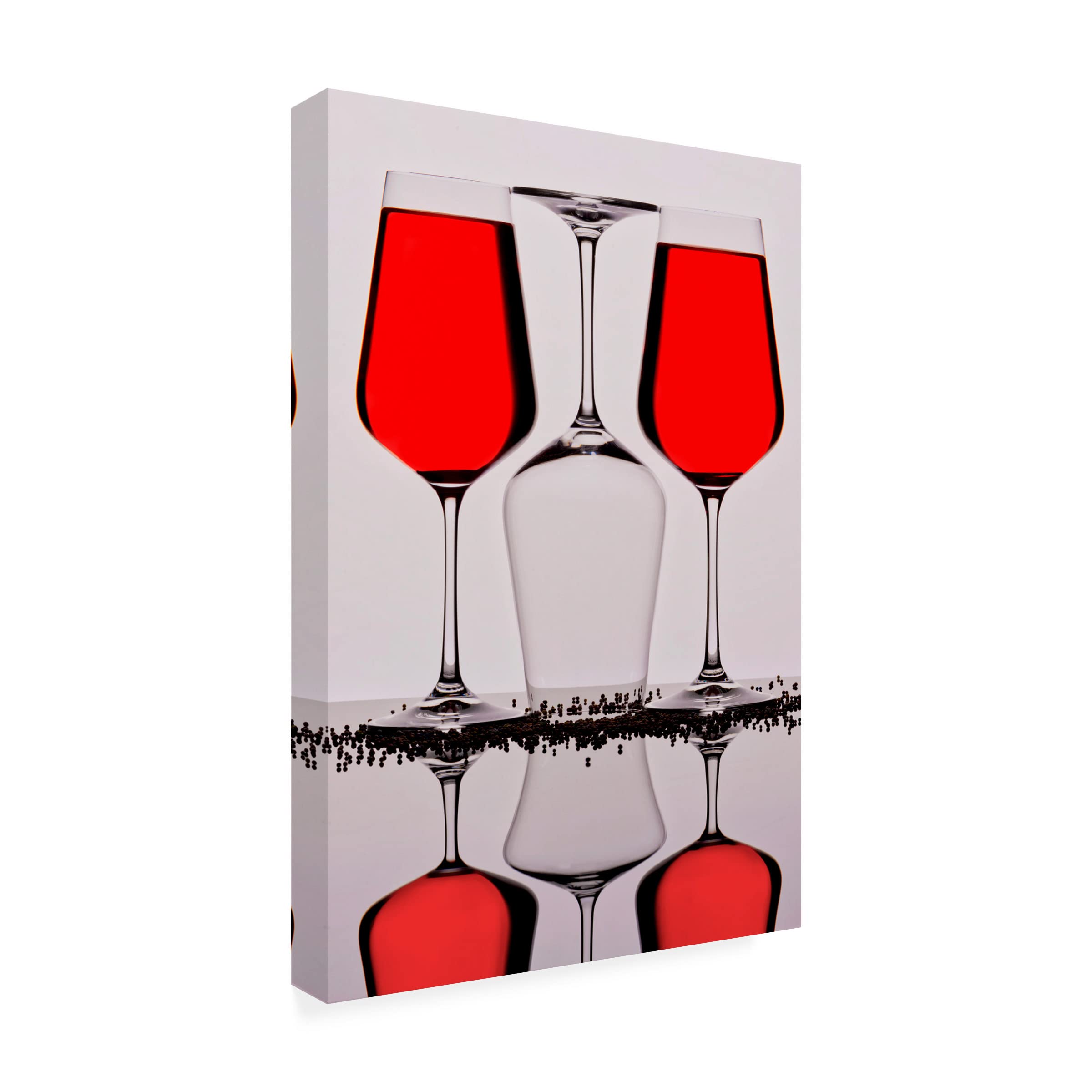 Trademark Fine Art 'Wine Glass Pattern' Canvas Wall Art by E Amer - Elegant Home Decor for Dining Room & Wine Bar