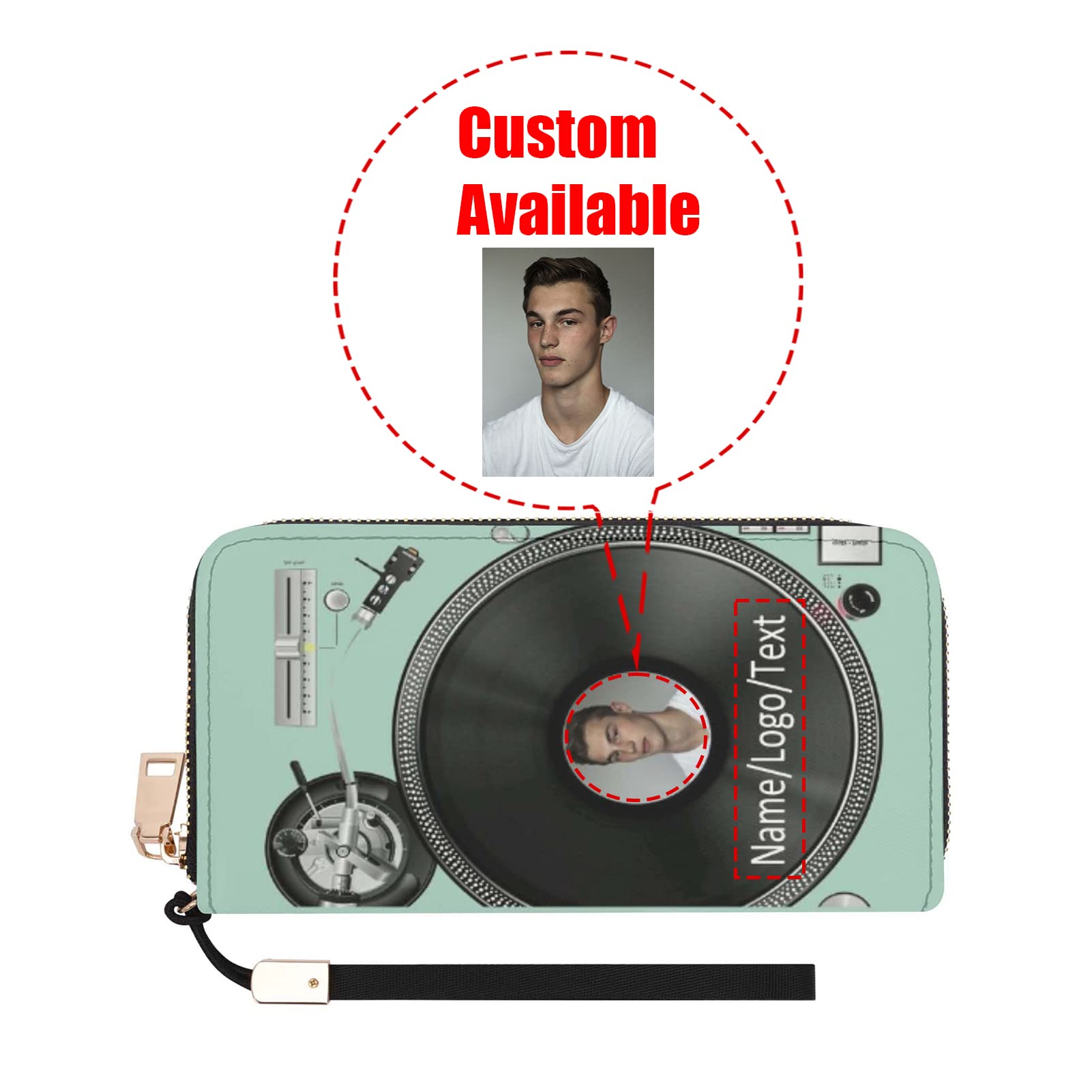 Custom Photo Clutch Wallet for Women - Personalized Music Design Long Wallet with Card Slots & Cash Holder - Perfect Gift for Mom, Girlfriend, Wife - Ideal for Concerts, Parties, and Everyday Use