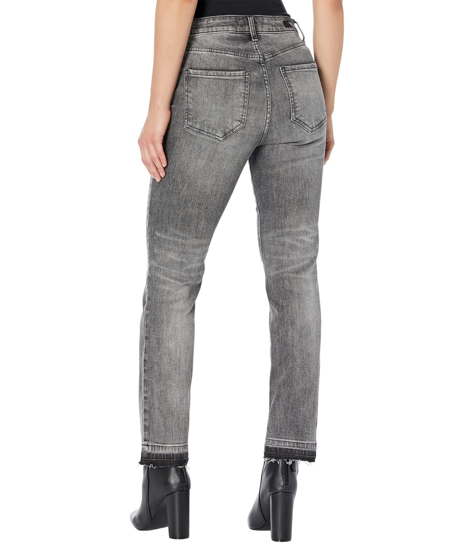 KUT from the Kloth Women's Rosa High-Rise Straight Leg Jeans with Hidden Button - Comfortable Stretch Denim Pants for Casual Wear & Everyday Outfits
