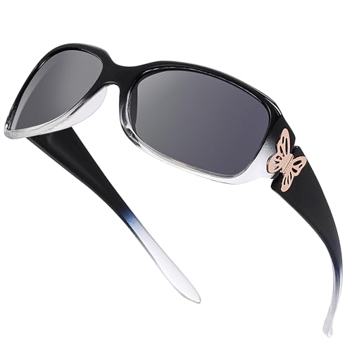 A03 Gradient Black Frame Polarized Womens Sunglasses