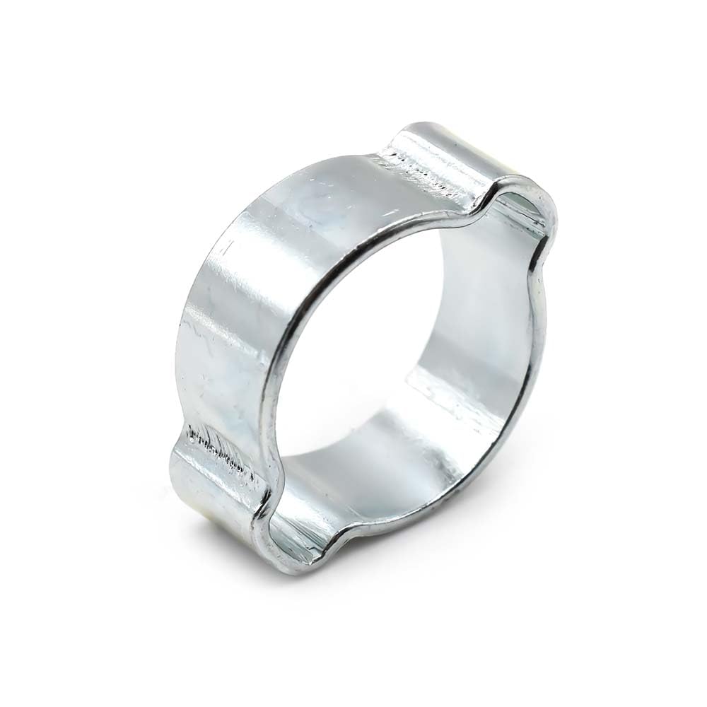 Interstate Pneumatics H615 Double Ear Steel Hose Clamp - Zinc Plated 13-15mm (50 Pack) - Ideal for Automotive, Plumbing, and Industrial Applications