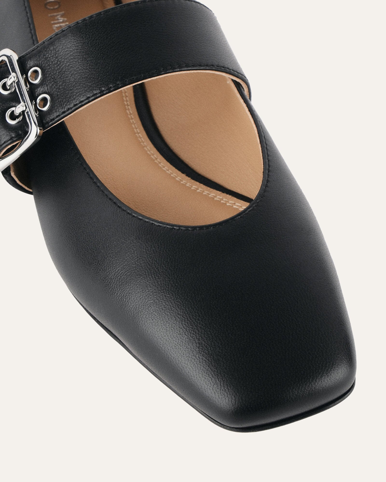 SARAH Women's Black Leather Casual Flats - Comfortable Slip-On Shoes for Work, Travel & Everyday Wear