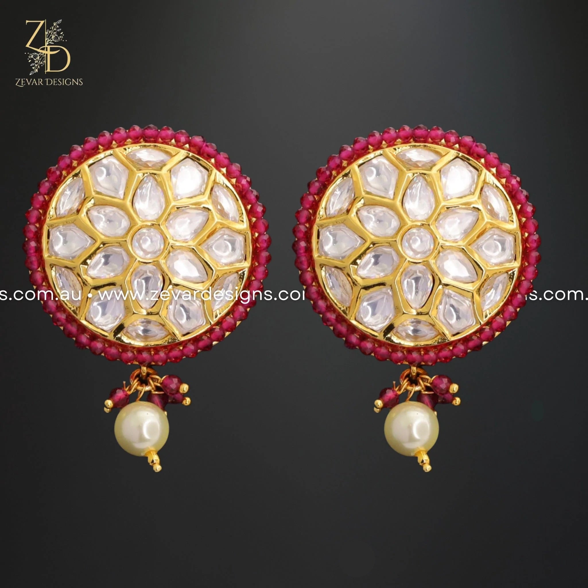 Elegant Kundan Polki Red Choker Necklace Set for Women - Perfect for Weddings, Parties & Festive Occasions