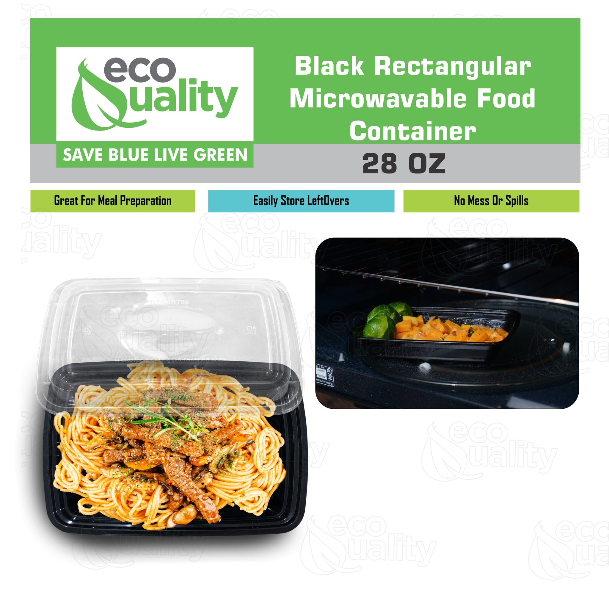 50 Pack Reusable 28 oz BPA-Free Food Storage Containers with Lids | Microwave, Freezer & Dishwasher Safe | Airtight Stackable Meal Prep Containers for Lunch, Bento Box, Leftovers & Meal Prepping | Perfect for Office, School & Picnics