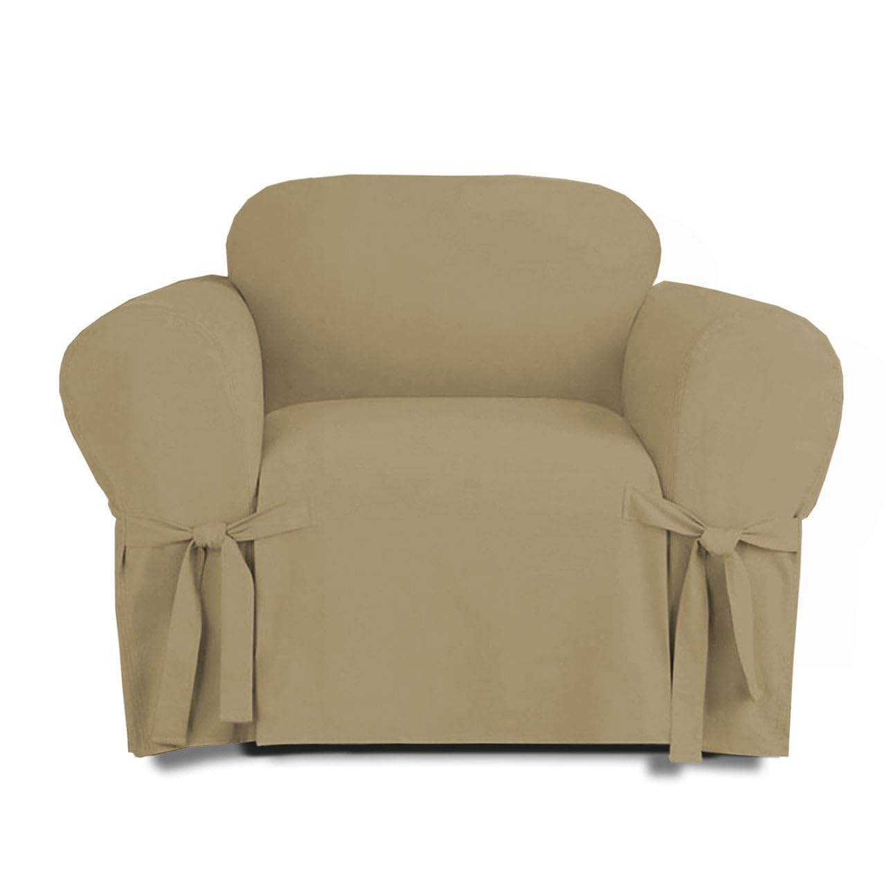 Premium Microsuede Slipcover Furniture Protector - Soft Linen-Like Chair Cover, Taupe - Perfect for Living Room, Dining Room & Office Use