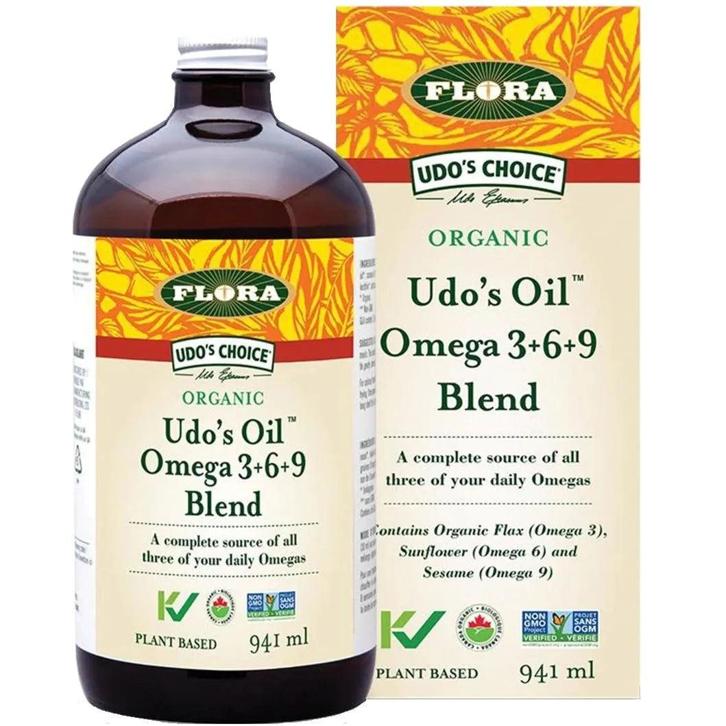 Organic Udo's Oil Omega 3-6-9 Blend - 32oz (941mL) - Cold-Pressed Plant-Based Essential Fatty Acids for Heart & Brain Health - Perfect for Smoothies, Salads & Daily Supplementation