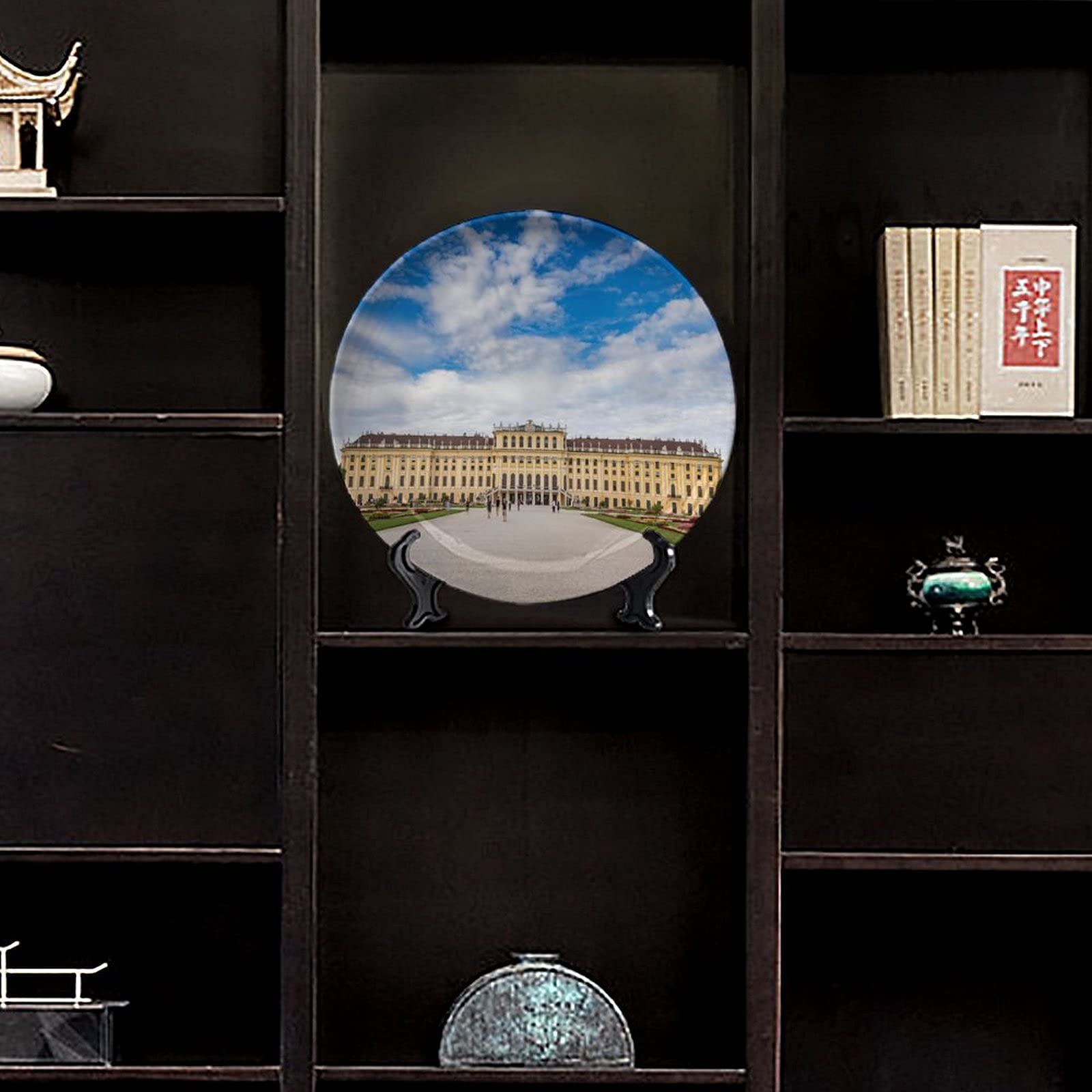 10inch Ceramic Decorative Plate - Vienna Schonbrunn Palace Cityscape Art - Handcrafted Austria Porcelain Display Plate for Kitchen, Bedroom, Living Room & Bathroom Decor | Perfect for Home Display, Gift Giving and European Style Interior Design