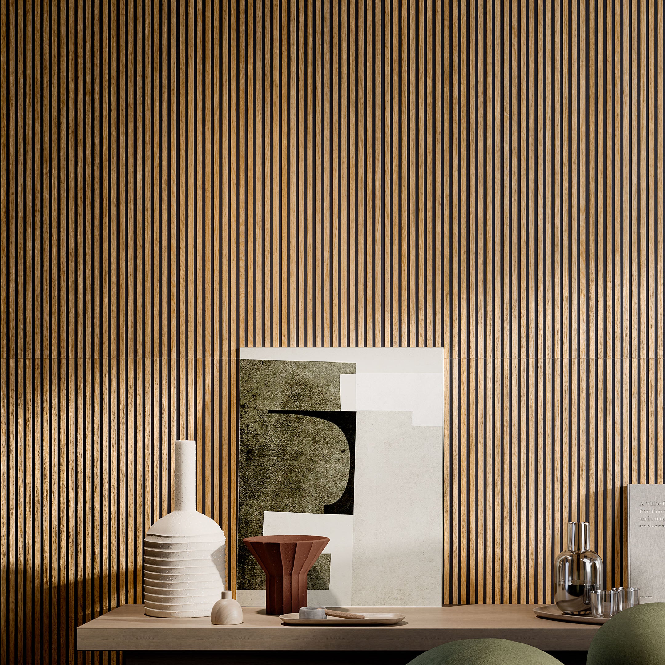 Canne Wood Slat Fluted Porcelain Tile - Rustic Wood-Look Flooring for Living Room, Kitchen & Bathroom
