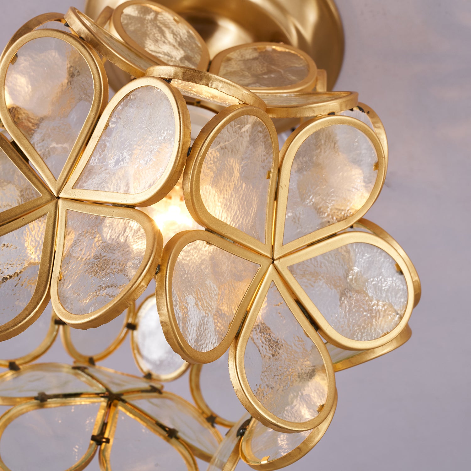 Golden Bloom Ceiling Light - Modern Floral Chandelier for Living Room, Bedroom & Dining Room - Elegant Lighting Fixture for Home Decor & Interior Design