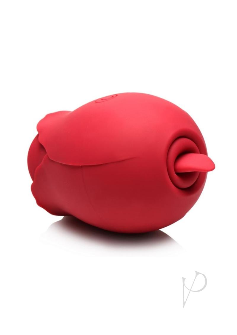 Bloomgasm Double Tease Rose 10X Rechargeable Silicone Sucking and Licking Stimulator - Red | Powerful Clitoral & Nipple Stimulation for Women | Perfect for Solo Play & Couples Intimacy