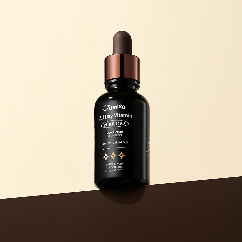 Jumiso All Day Vitamin Pure C 5.5 Glow Serum 30ml - Brightening Facial Serum with Vitamin C for Dark Spots & Dull Skin - Perfect for Morning & Night Skincare Routine