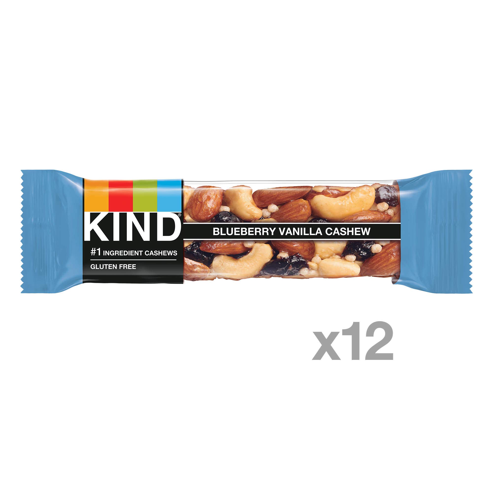 KIND Bars Variety Pack - Pomegranate Blueberry Pistachio & Blueberry Vanilla Cashew, Healthy Gluten-Free Snacks with 5g Protein (12 Count) | Perfect for On-the-Go Breakfast, Office Snacks & Post-Workout Energy Boost