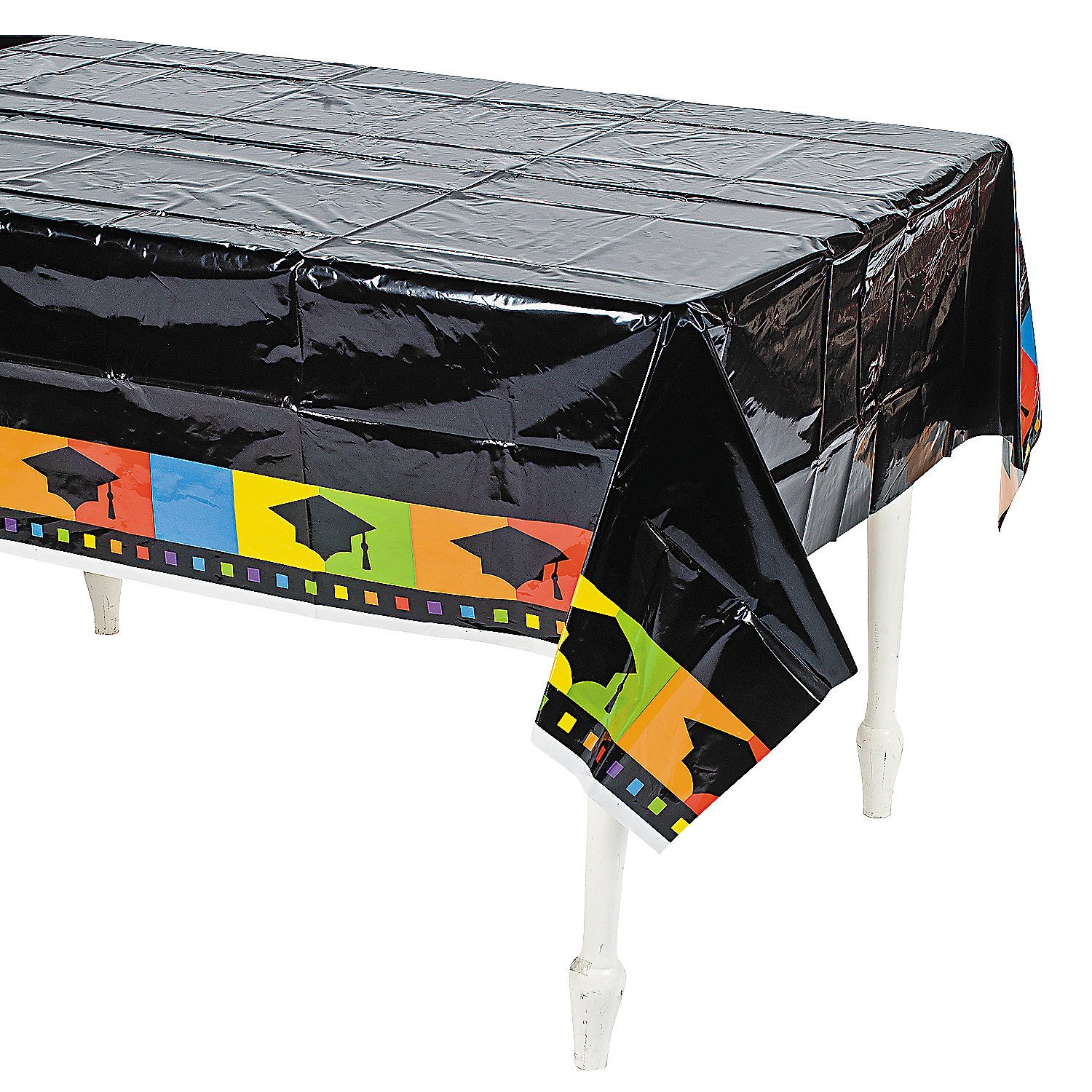 Fun Express Congrats Grad Table Cover - 1 Piece Graduation Party Decorations - Perfect for Graduation Parties, School Events & Celebration Decor
