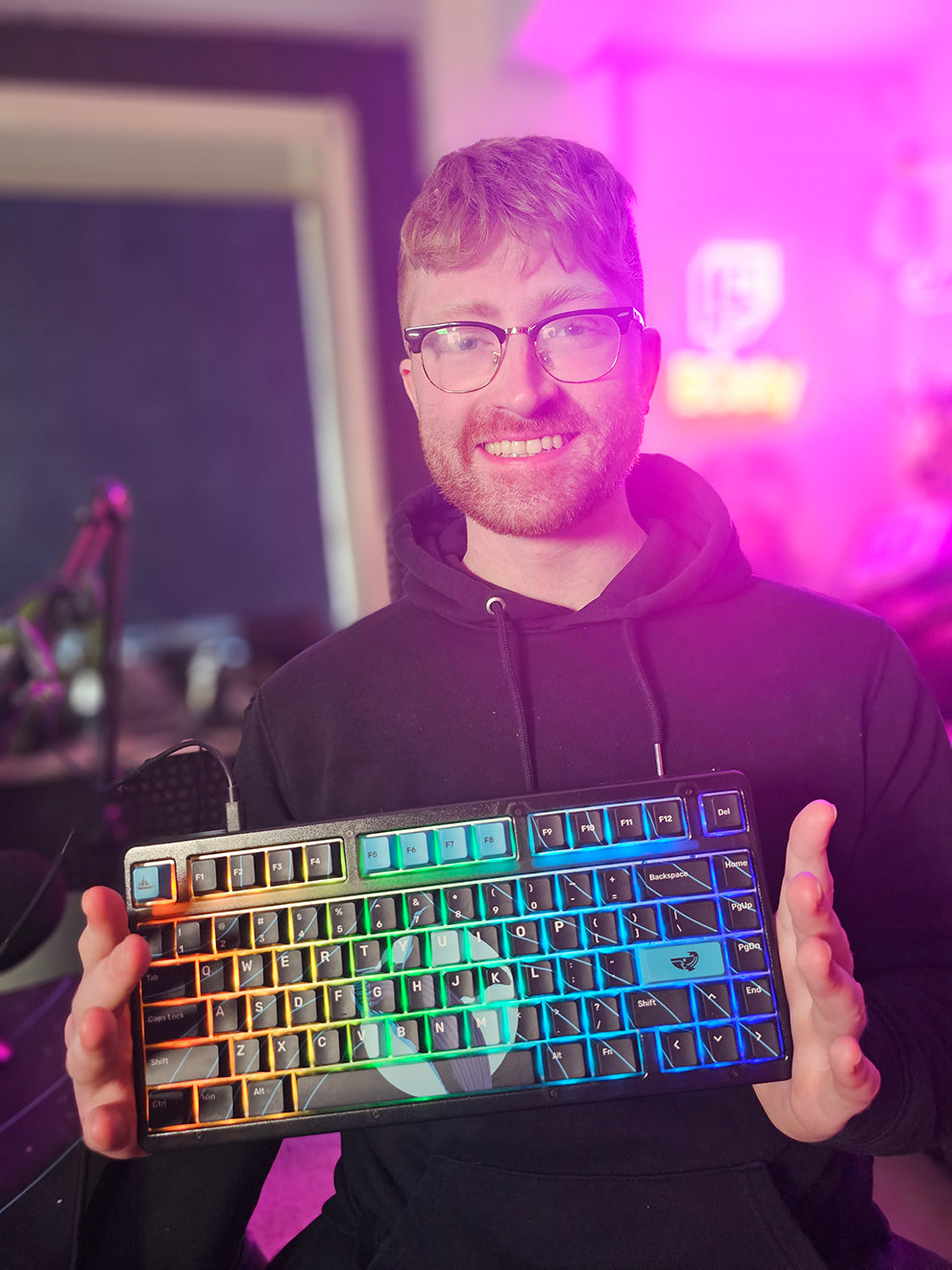 K75 Mechanical Keyboard - RGB Backlit, Hot Swappable, 75% Layout for Gaming & Typing | Space Whale Design | Perfect for Office, Gaming & Programming