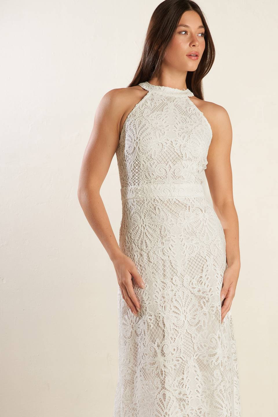 Elegant Woven Lace Midi Dress for Women - Boho Chic Dreamcatcher Design - Perfect for Summer Weddings & Beach Vacations