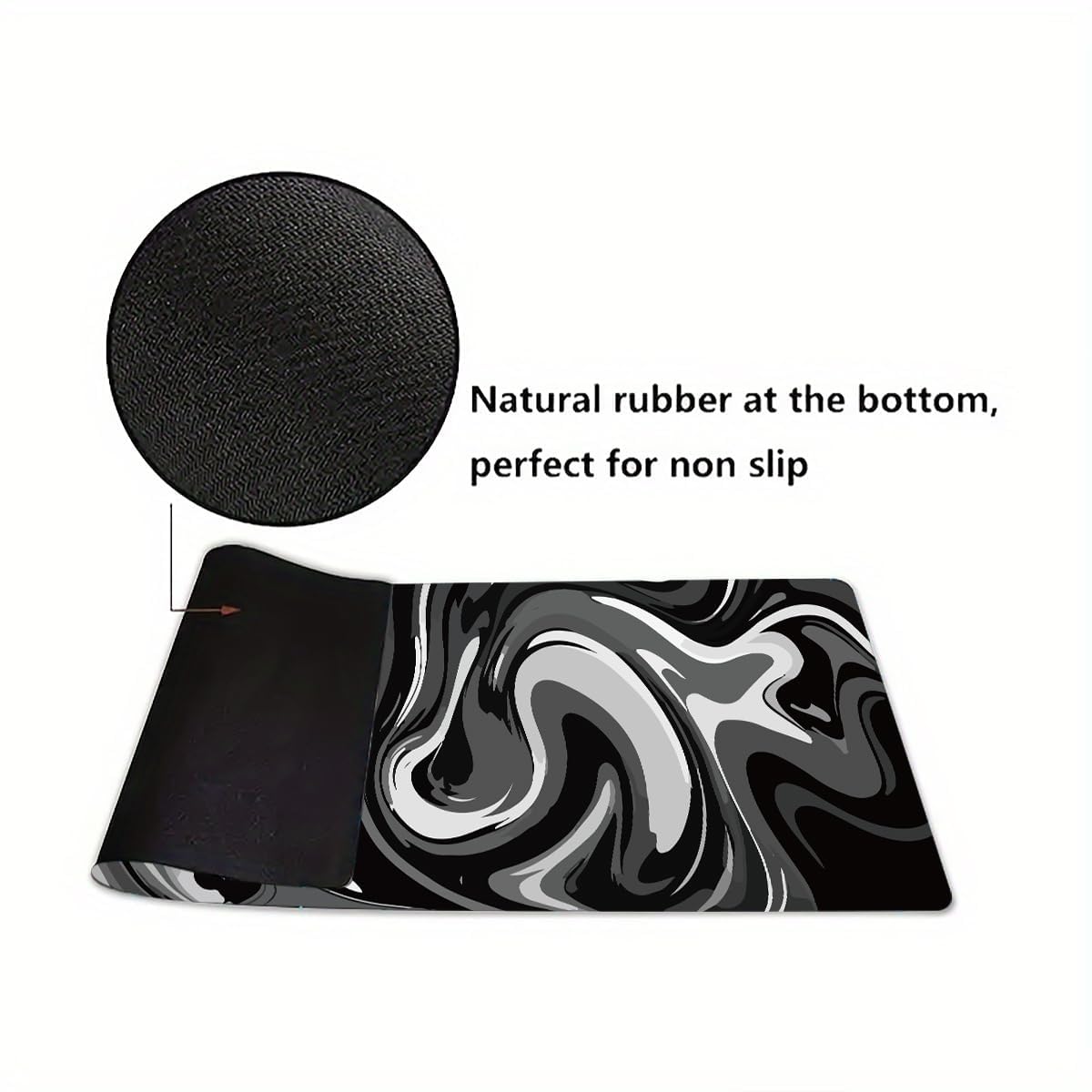 Extra Large Gaming Mouse Pad 23.6x11.8 Inch - Non-Slip Rubber Base & Stitched Edges Desk Mat for Keyboard and Mouse | Black & White Abstract Design | Perfect for PC Gaming, Office Work & Home Computer Setup