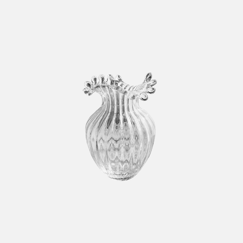 Wave Ripple Glass Vase - Elegant Handmade Decorative Vase for Home, Wedding, and Event Centerpieces - Perfect for Flowers, Candles, and Table Decor