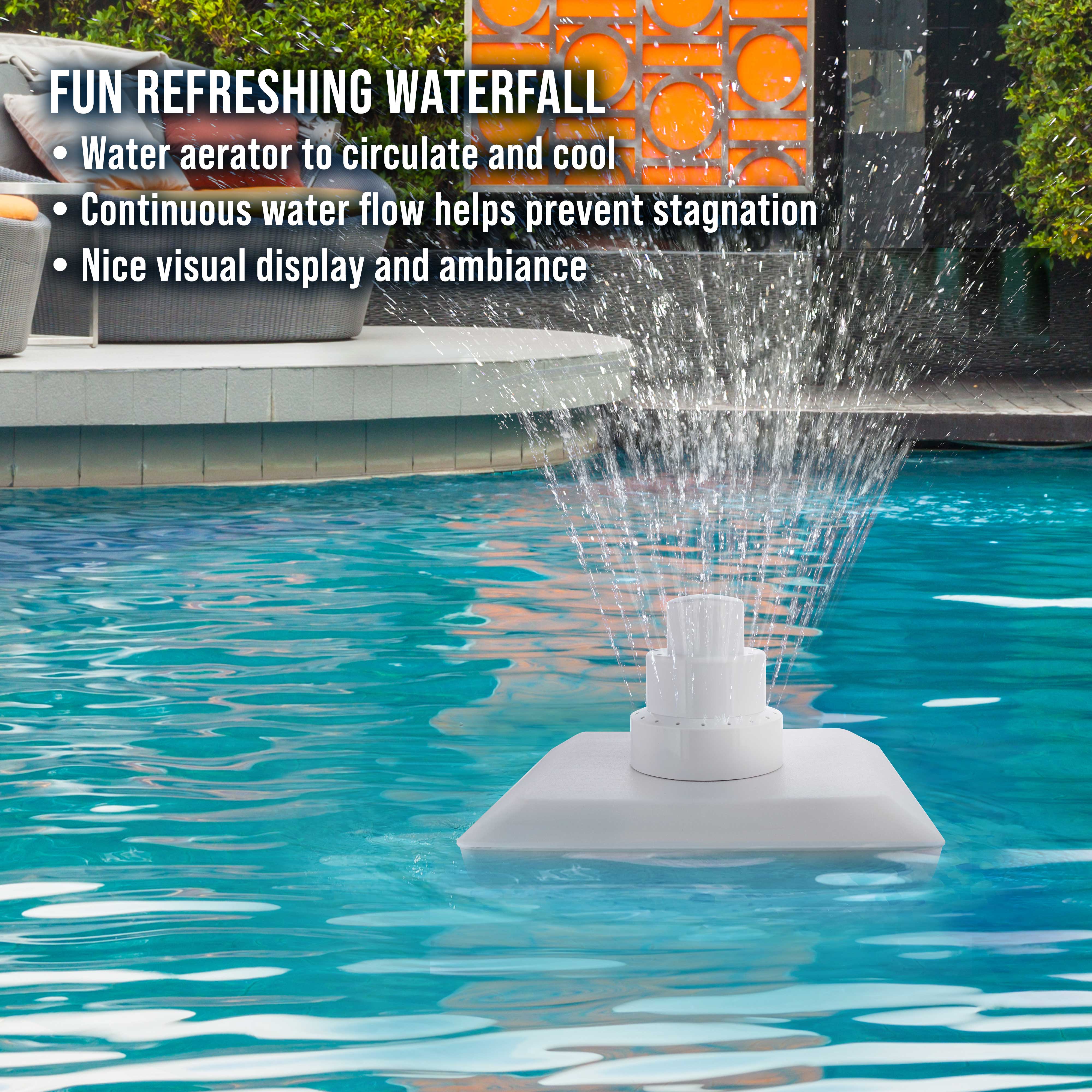 Adjustable Grecian Three-Tier Floating Waterfall Fountain for Pools | Cooling Spray Aerator & Decorative Water Feature | Perfect for Backyard, Garden, and Patio Relaxation