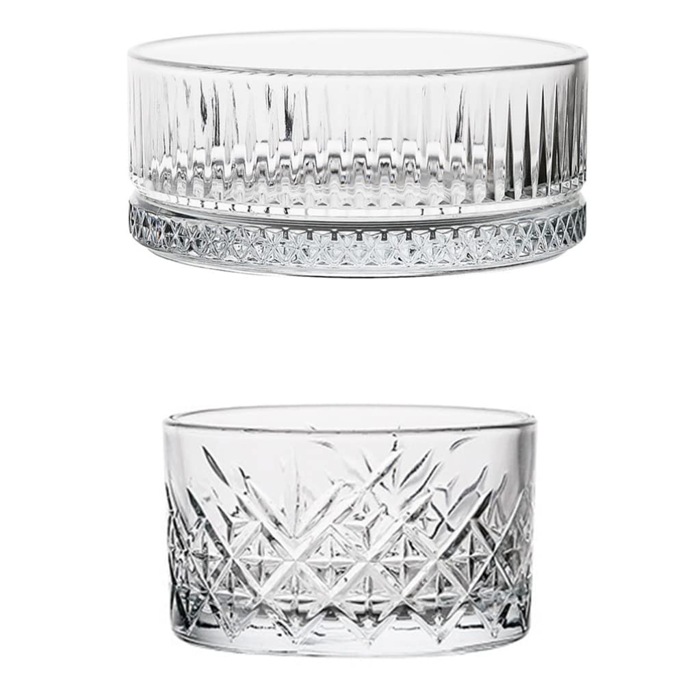 2Pcs Clear Glass Snack Bowls - Decorative Serving Dishes for Salad, Dessert, Appetizer, Nuts | Crystal Serveware for Parties, Picnics & Home Dining