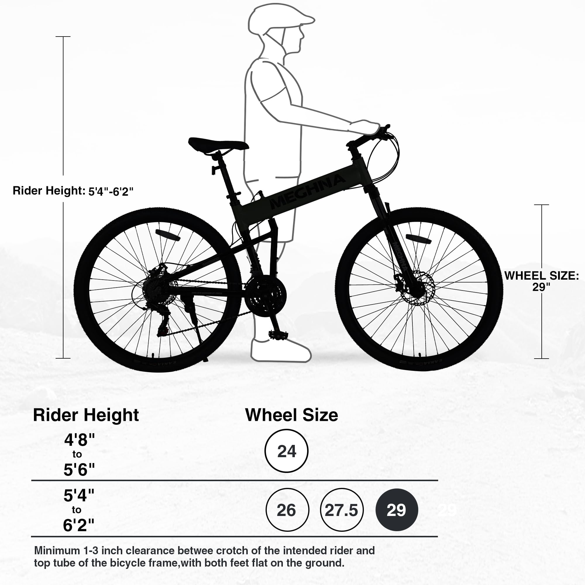 29 Inch Folding Mountain Bike for Adults - 21 Speed, Dual Disc Brakes, Lightweight Aluminum Alloy Frame - Foldable Bicycle for Men & Women - Perfect for Commuting, Trail Riding & Outdoor Adventures