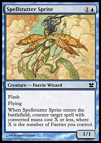 MTG Magic: The Gathering - Spellstutter Sprite (65) Modern Masters MMA | Faerie Creature Card for Modern & Commander Decks | Perfect for Countering Spells in Competitive Gameplay