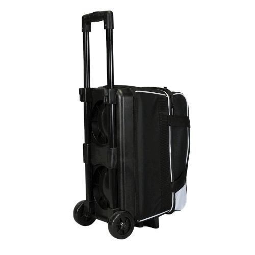 ELITE Premium Double Roller Bowling Bag - Black & White for Men & Women - Perfect for League Play, Tournaments & Travel