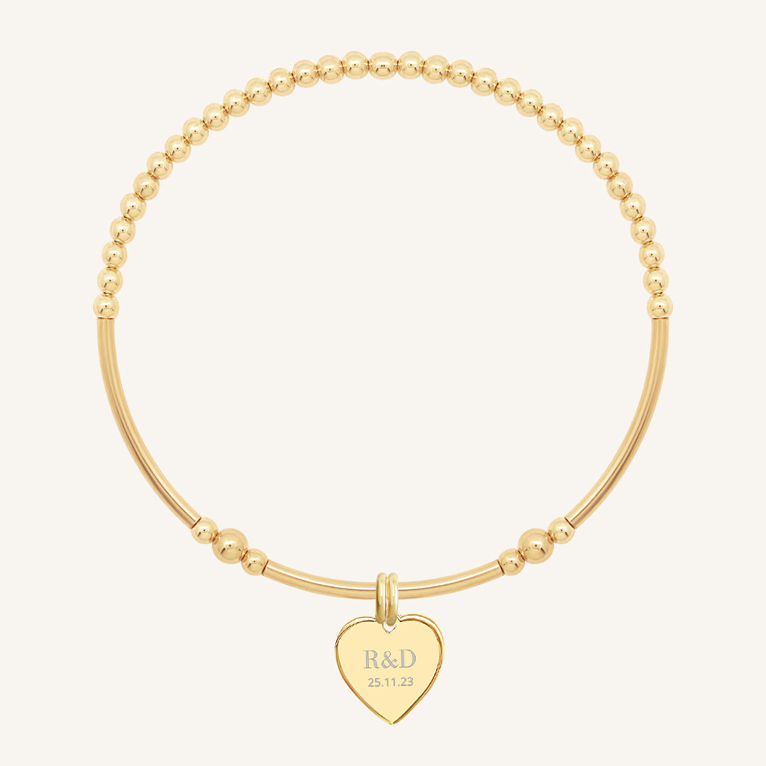 Etch Behold Heart Bracelet - Engraved Personalized Jewelry for Women - Perfect Gift for Anniversary, Valentine's Day & Special Occasions