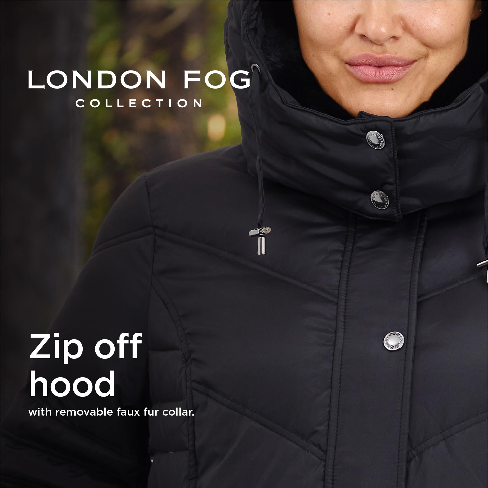 LONDON FOG Women's Plus Size Winter Coat with Faux Fur Hood - Mid Length Puffer Jacket for Cold Weather | Perfect for Snow Days & City Commutes