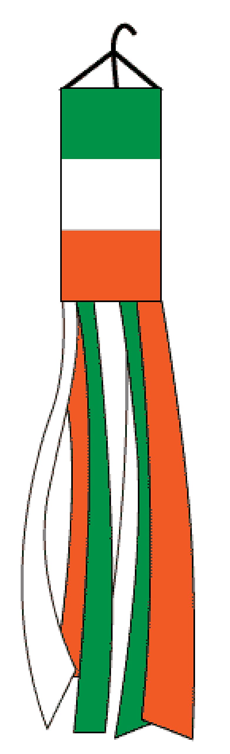 Premium Quality Polyester Ireland Super Shiny Windsock - Durable Outdoor Decor for St. Patrick's Day, Irish Pubs & Garden Parties