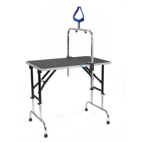 Premium Aluminum & Stainless Steel Adjustable Dog Grooming Table Support - Heavy Duty Pet Grooming Stand for Professional & Home Use