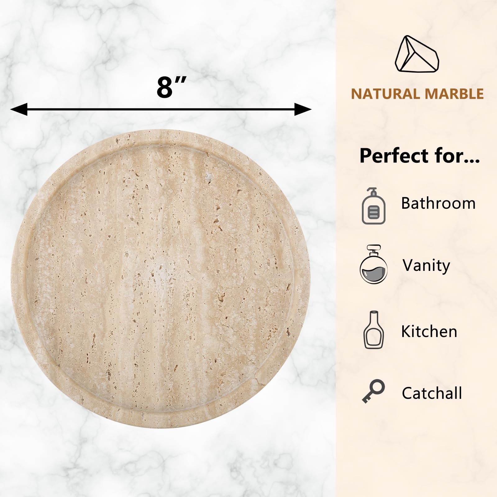 Natural Travertine Tray - 8