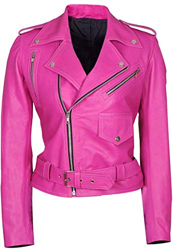 Hot Pink Faux Leather Jacket