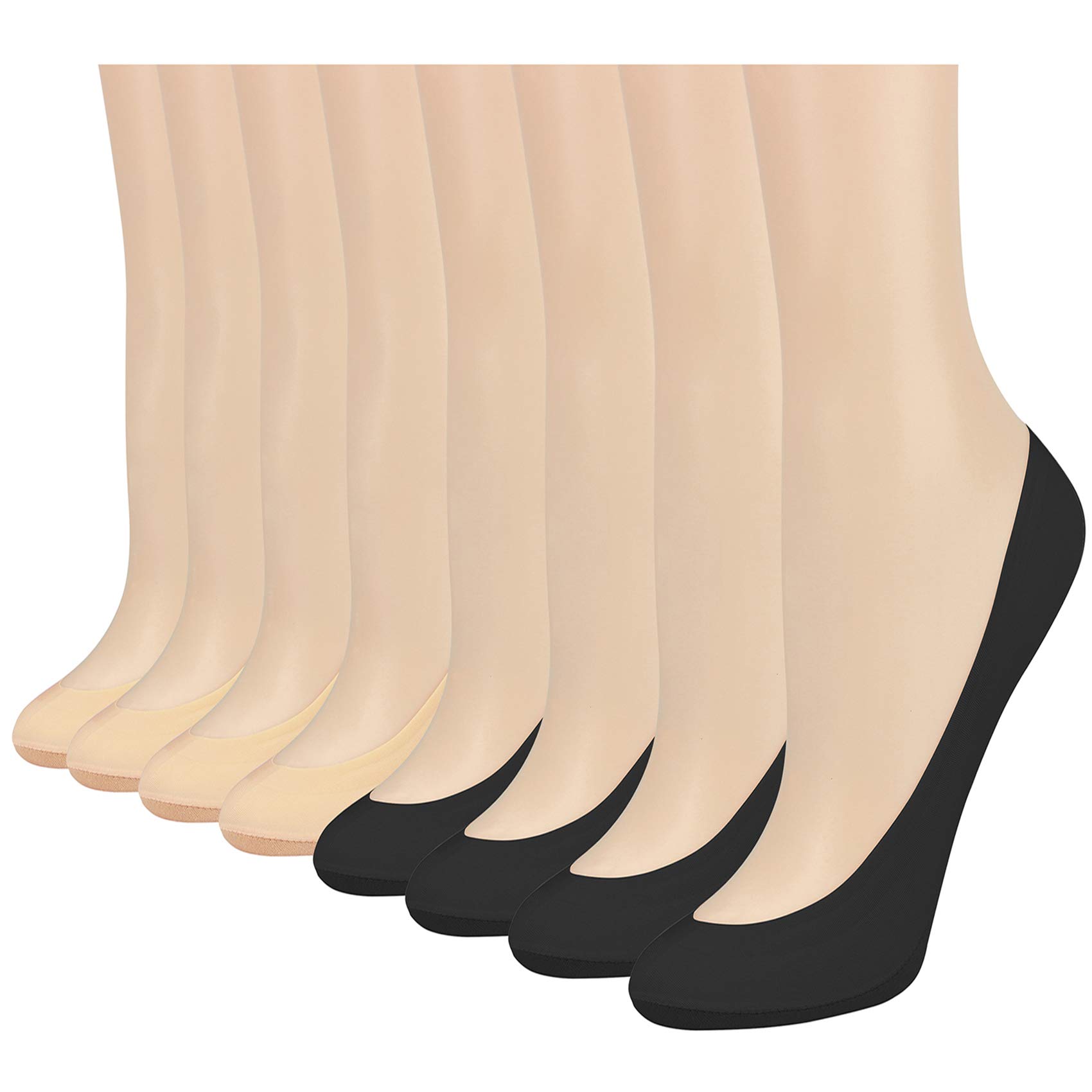 8 Pairs No Show Socks for Women - Low Cut Invisible Liner Socks for Flats & Sneakers - Non Slip Breathable Thin Socks for Everyday Wear & Workouts