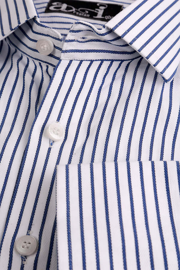 Stylish Black and White Striped Formal Dress Shirt for Men - Perfect for Office, Business Meetings & Special Occasions