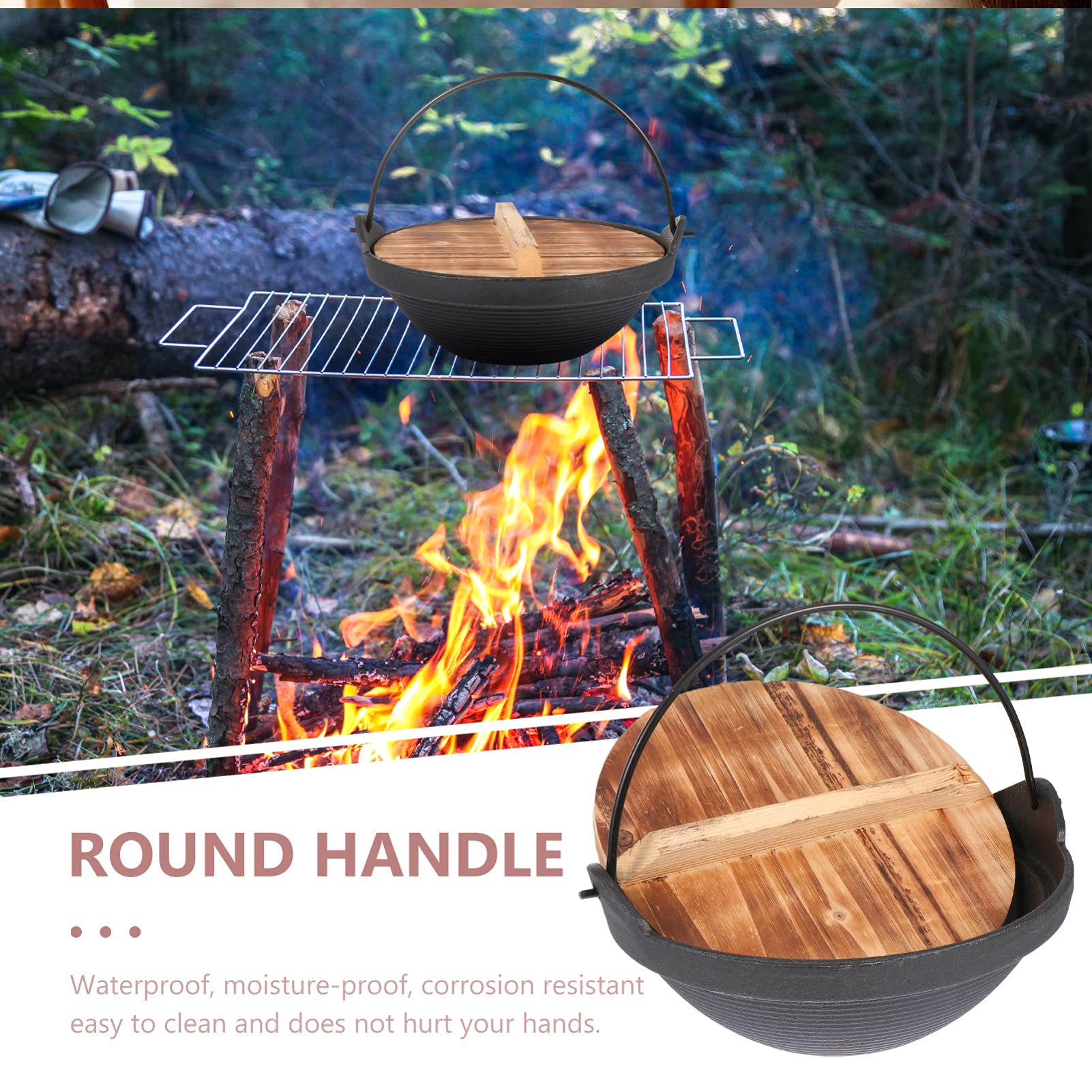 2-Piece Cast Iron Skillet Set - Non-Stick Dutch Oven with Lid, High-Temperature Resistant Camping Cookware for Soup, Stew & Boiling | Perfect for Outdoor Cooking, Camping Trips & Home Kitchen Use