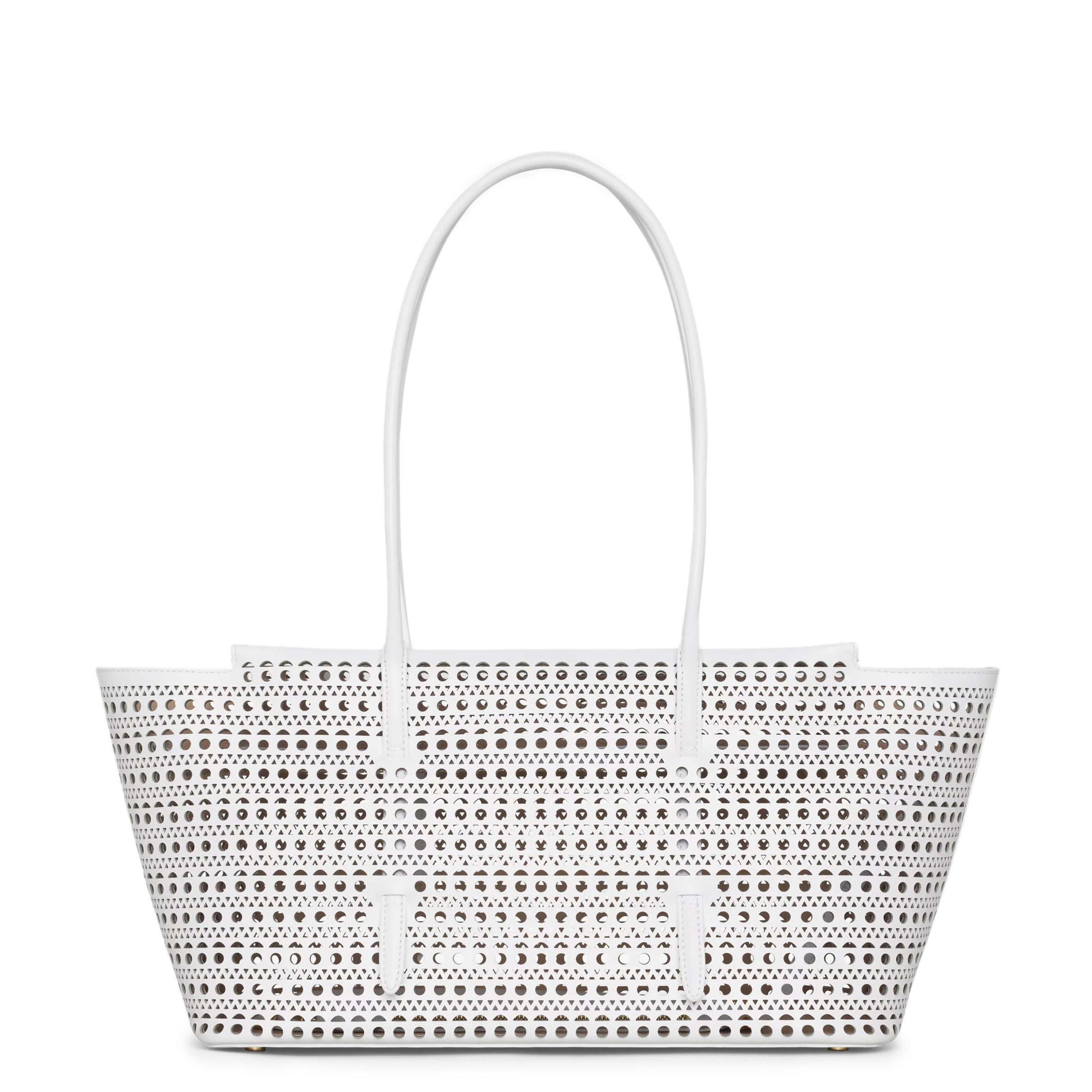 New Mina 32-inch Vienne Calfskin Leather Handbag in White - Perfect for Work, Travel & Everyday Elegance