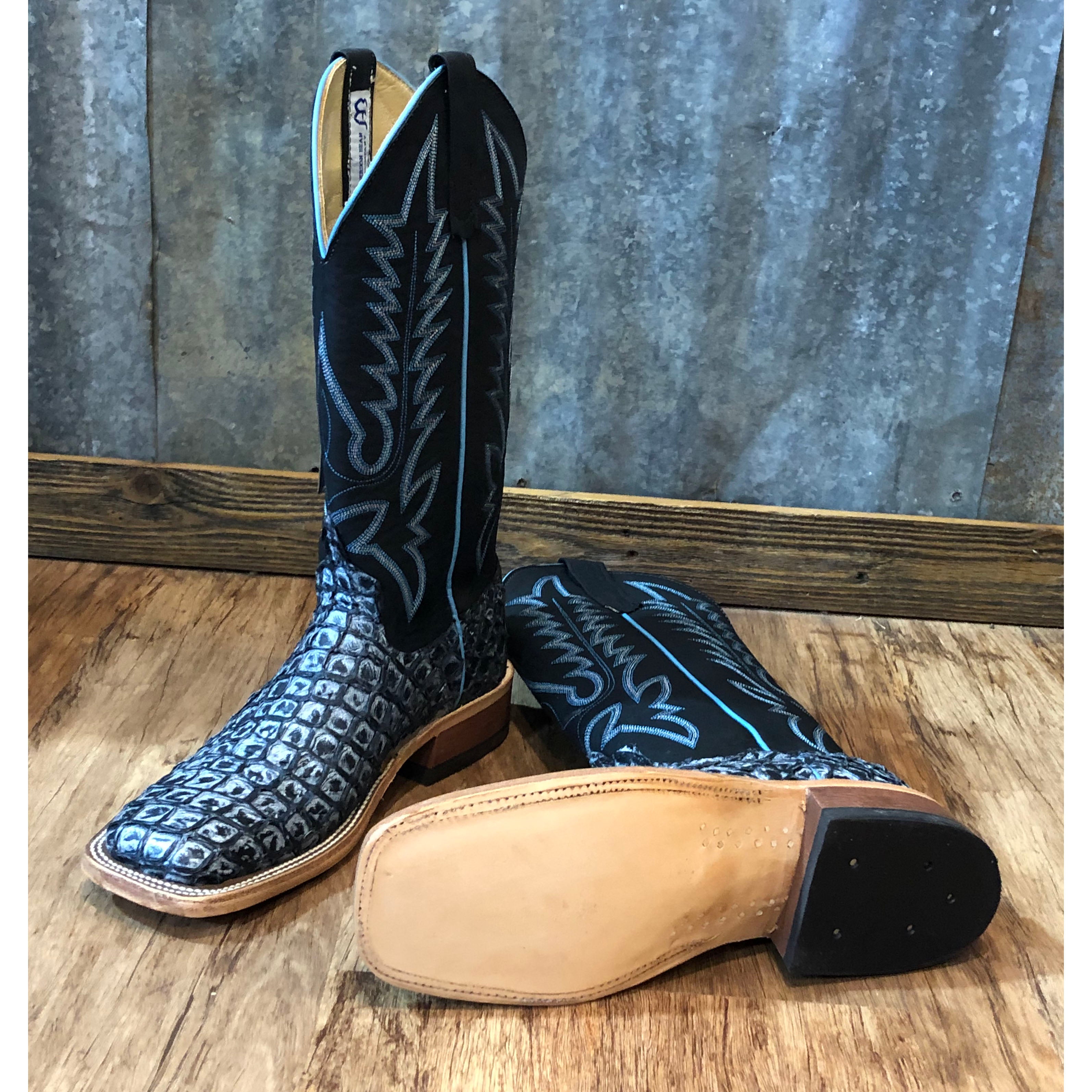 Anderson Bean Women's Blue Steel Baby Bass Western Boots - Stylish Cowgirl Boots for Country Dancing, Rodeo & Casual Wear