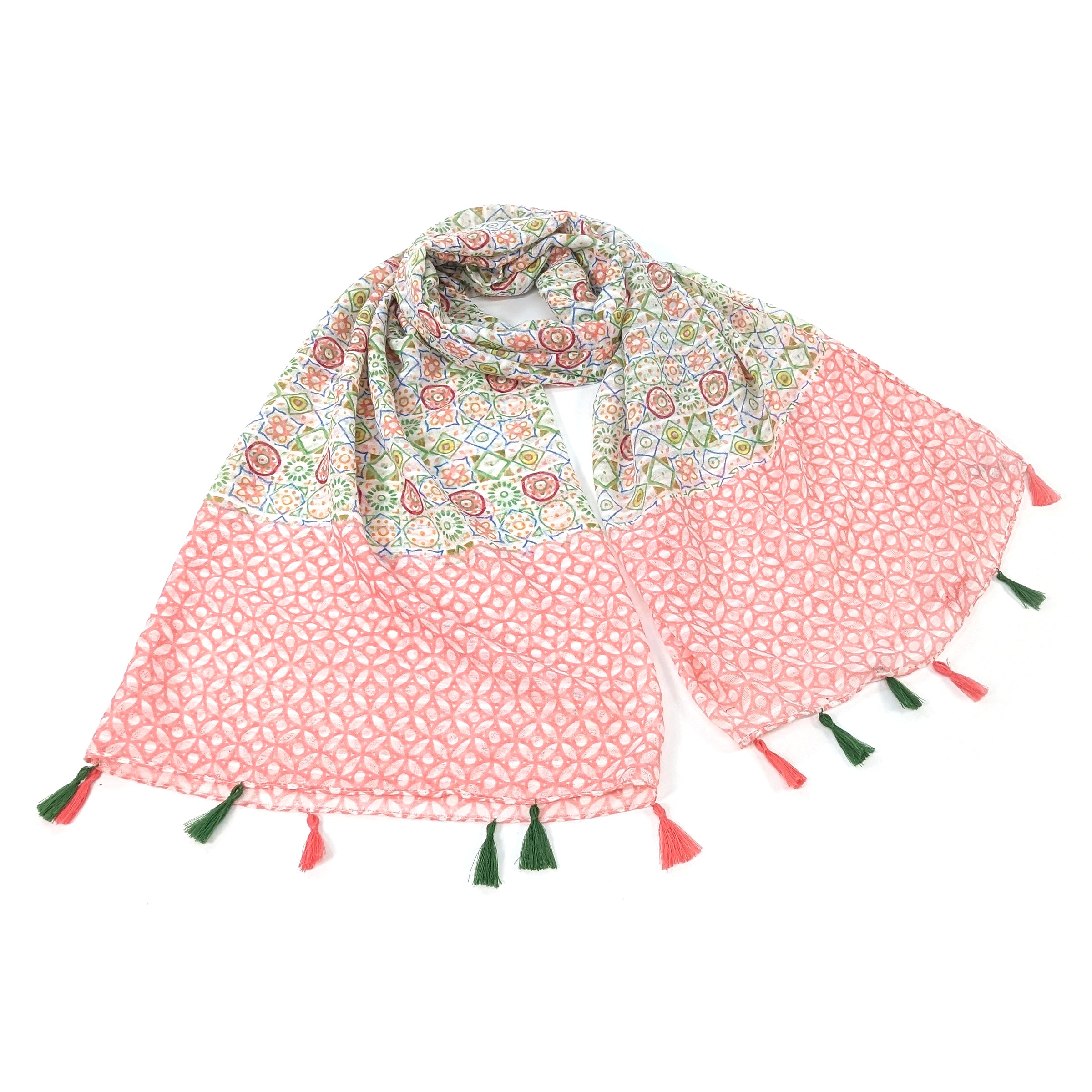 Stylish Pink Mosaic Tiles Scarf (80x180cm) - Perfect for Women's Fashion Accessories, Gift Giving & Winter Outfits
