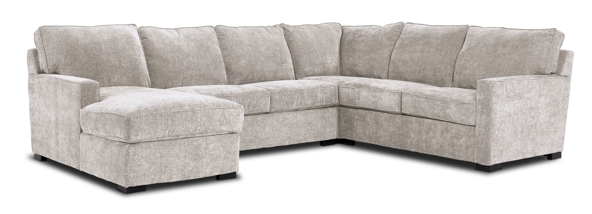 Charlotte 4-Piece Sectional Sofa with Left-Facing Chaise - Comfortable Air Fabric Living Room Furniture for Family Gatherings & Movie Nights